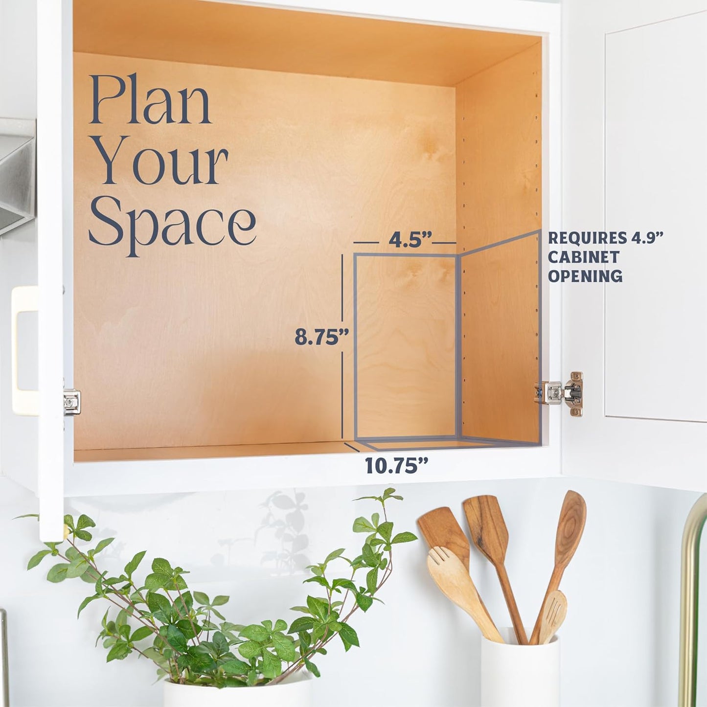 Pull Out Cabinet Organizer for Spices, Cans - Heavy Duty with Lifetime Limited Warranty- Pull Out Spice Rack- Cabinet Pull Out Shelf for Cans,Dishes, Etc, 4-1/2"W X 10-3/8"D X 8-7/8H, Chrome