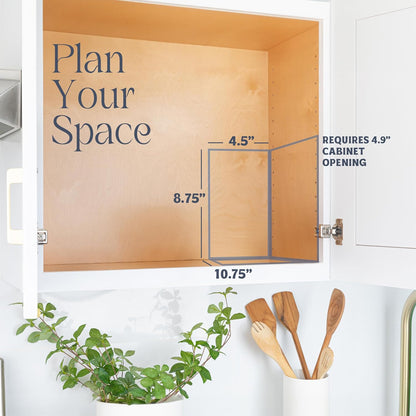 Pull Out Cabinet Organizer for Spices, Cans - Heavy Duty with Lifetime Limited Warranty- Pull Out Spice Rack- Cabinet Pull Out Shelf for Cans,Dishes, Etc, 4-1/2"W X 10-3/8"D X 8-7/8H, Chrome